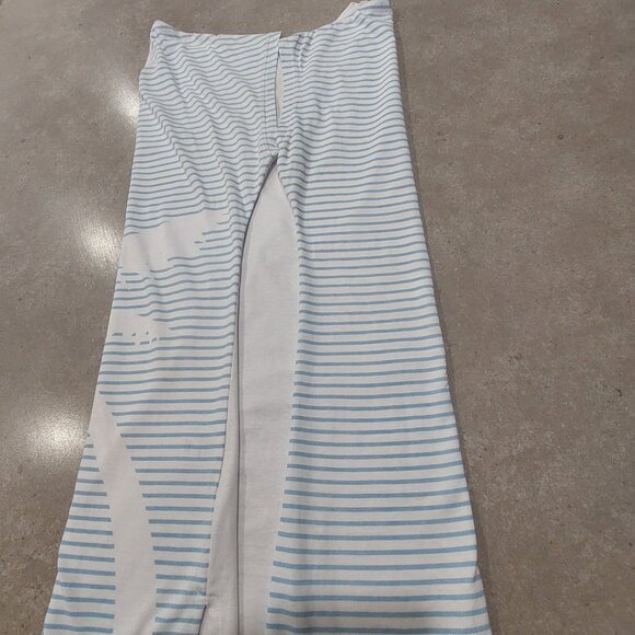 mySTYLE Women's Blue/White Stripe w/Palm Tree Print Cap Sleeves Top - Large - Picture 5 of 10